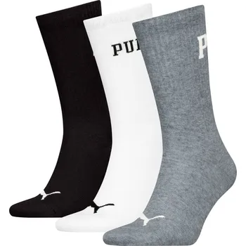 Dámské ponožky Puma Logo Crew 3 Pack 93863206 - grey/white/black 39/42