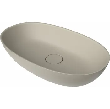 Umyvadlo na desku SAT Aula 60x36 cm béžová mat bez otvoru pro baterii, bez přepadu SATAU6036BE - SATAU6036BE