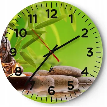 Hodiny Kuchyňské nástěnné hodiny 30x30 Buddha Moderní skleněné hodiny do obýváku Tiché