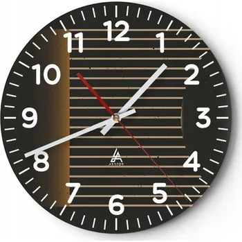 Hodiny Nástěnné hodiny do obýváku 40x40 Abstrakce Kulatý Skleněné hodiny Loft Tiché