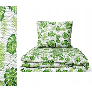Povlečení Sada Povlečení Bark 140x200, 1x70x80, BAVLNA , zelené palmové listy