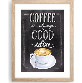 Obraz Obraz plakát v rámu světlý dub do obýváku 30x40 nápis foto plakáty na zeď