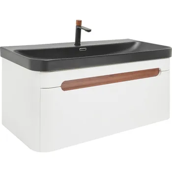 Koupelnový nábytek Koupelnová skříňka s umyvadlem a baterií SAT Fusion 97,5x43x45 cm bílá matná mat SATFUSION100WBKMBA - SATFUSION100WBKMBA