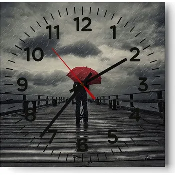 Hodiny Kuchyňské nástěnné hodiny 30x30 Molo Moře Skleněné hodiny do obýváku Moderní Tiché