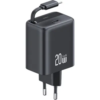 USAMS CC233 sada adaptéru s portem USB-C a výsuvného kabelu USB-C - 20W - černá
