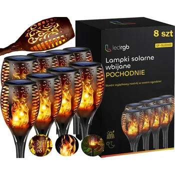 Venkovní osvětlení Solární lampa , ledrgb černá, 49 cm, 8 ks