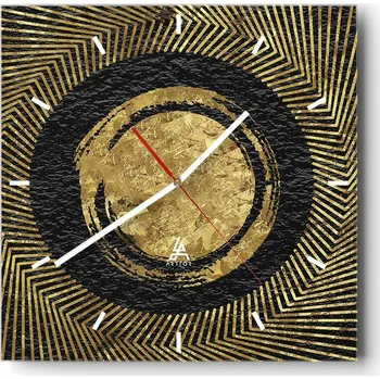 Hodiny Nástěnné hodiny do kuchyně 30x30 Art Deco Stylové hodiny na skle Loft Tiché