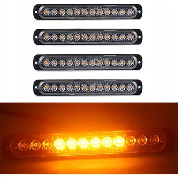 Autoelektronika Výstražné stroboskopy Automobilová stroboskopické světlo 4x 12 LED 12/24V