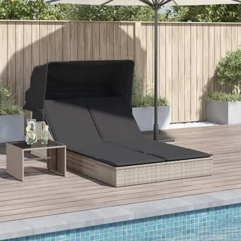 Zahradní lehátko Lehátko plast šedé VidaXL