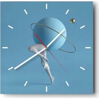 Hodiny Velké nástěnné hodiny 40x40 Abstrakce Skleněné tiché hodiny