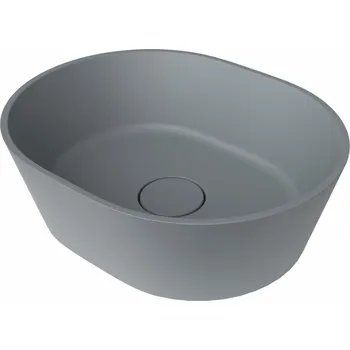 Umyvadlo na desku SAT Aula 47x38 cm světle šedá mat bez otvoru pro baterii, bez přepadu SATAU4738LG - SATAU4738LG