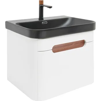 Koupelnový nábytek Koupelnová skříňka s umyvadlem a baterií SAT Fusion 57,5x43x45 cm bílá matná mat SATFUSION60WBKMBA - SATFUSION60WBKMBA