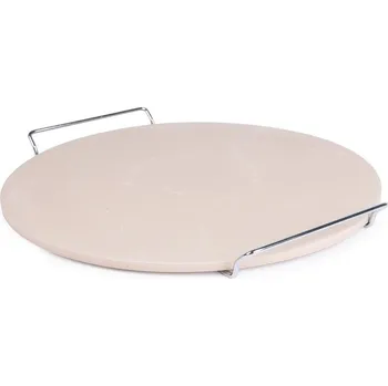 Kuchyňské prkénko No Brand Kulatý kámen na pizzu s kovovým servírovacím stojanem