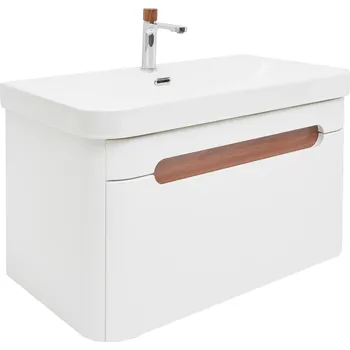 Koupelnový nábytek Koupelnová skříňka s umyvadlem a baterií SAT Fusion 77,5x43x45 cm bílá matná mat SATFUSION80WUBA - SATFUSION80WUBA