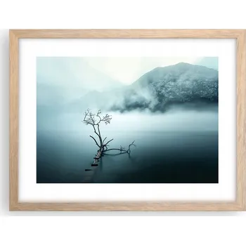 Obraz Obraz plakát v rámu světlý dub do obýváku 40x30 mlha foto plakáty na zeď