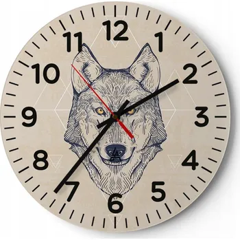 Hodiny Nástěnné hodiny do obýváku 40x40 Zvířata Kulatý Skleněné hodiny Loft Tiché