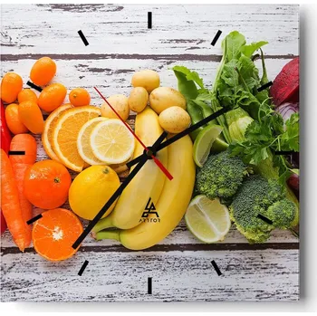 Hodiny Velké nástěnné hodiny 40x40 cm - Gastronomie - Skleněné hodiny - Tichý chod