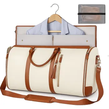 Cestovní taška 2v1 CESTOVNÍ TAŠKA BYZNYSOVÁ ELEGANTNÍ KOŽENÁ OBAL NA OBLEK BOTY