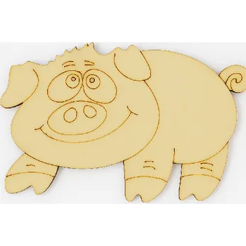 Vánoční dekorace Dřevěný výřez prasátko