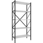 VCM Regál Insasi, v industriálním stylu (5násobný, bílá)