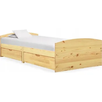 Postel Jednolůžková dřevěná postel VidaXL 90x200 cm, odstíny hnědé