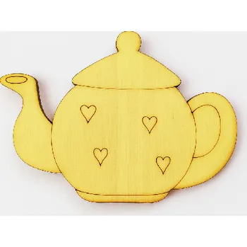 Dřevěný výřez konvička se srdíčky velká