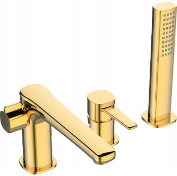 Vodovodní baterie Vanová baterie páková, montáž na okraj vany Invena GLAMOUR zlatá