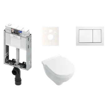 WC sada Cenově zvýhodněný závěsný WC set TECE k zazdění + WC Villeroy & Boch O.novo KMPLONOVO - KMPLONOVO
