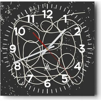 Hodiny Nástěnné hodiny do obýváku 40x40 Abstrakce Tiché hodiny Skleněné hodiny Bez hlučnosti