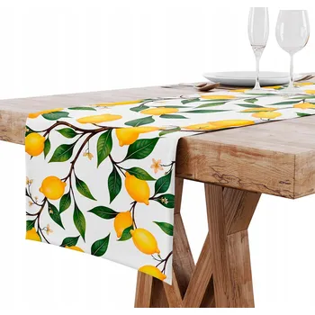 ubrus BĚHOUN NA STŮL DO KUCHYNĚ OBÝVACÍHO POKOJE MATNÝ HLADKÝ 40x140 CITRONY