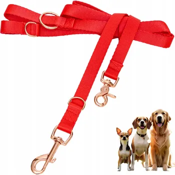 Vodítko pro psa Vodítko pro psa silné tréninkové přepínací nastavitelné červené 2,4 m
