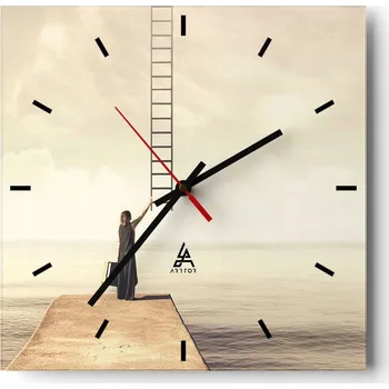 Hodiny Nástěnné hodiny do kuchyně 30x30 Abstrakce Stylové hodiny na skle Loft Tiché