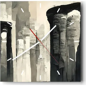 Hodiny Velké nástěnné hodiny 40x40 Architektura Skleněné hodiny Tiché