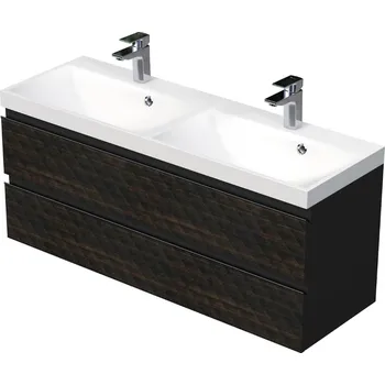 Koupelnový nábytek Koupelnová skříňka s umyvadlem SAT Cube Way 120x47,5x40 cm hnědá mat CUBE3D1202ZH - CUBE3D1202ZH