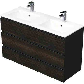 Koupelnový nábytek Koupelnová skříňka s umyvadlem SAT Cube Way 120x71x46 cm hnědá mat CUBE3D1203ZHMOD - CUBE3D1203ZHMOD