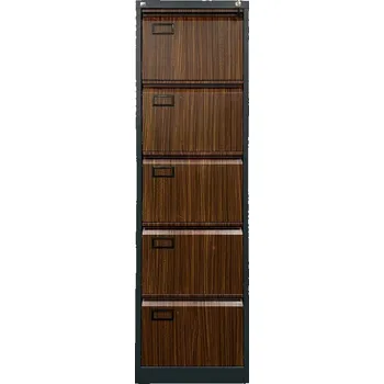 Kartotéka ENPRAG Pětizásuvková kartotéka V05 pro formát A4, antracit/imitace tmavé dřevo