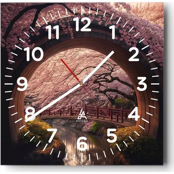 Hodiny Nástěnné hodiny do obýváku 40x40 Most Tiché hodiny na skle Stylové Tiché