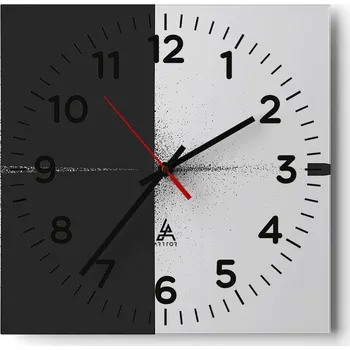 Hodiny Nástěnné hodiny do obýváku 40x40 Kulka Tichý chod Skleněné hodiny