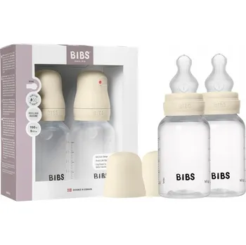Kojenecká láhev BIBS Antikolikové plastové lahvičky Bez BPA, sada 2 ks 150 ml Ivory