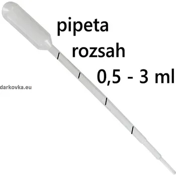 Plastová měřící pipeta - rozsah 0,5 - 3 ml