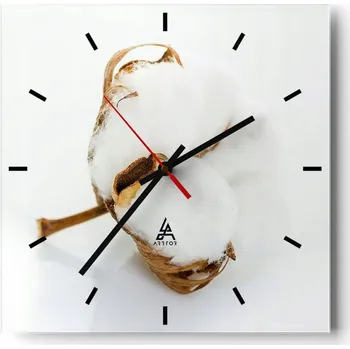 Hodiny Velké nástěnné hodiny 40x40 cm Bavlna Skleněné hodiny Čtvercové Tiché