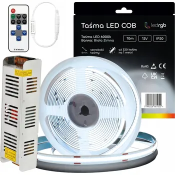 LED osvětlení LED COB pásek 10m 12V 100W bílá studená 6000K ledrgb