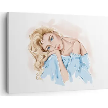 Obraz Obraz na plátně do obývacího pokoje ložnice 70x50 žena foto obrazy na zeď