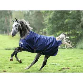 Jezdectví Výběhová deka BUCAS Irish Turnout 150g navy/gold 120cm