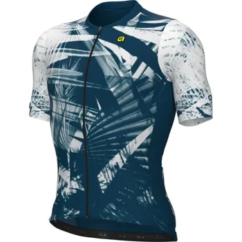 cyklistický dres ALÉ Cyklistický dres s krátkým rukávem - PALM PR-E - bílá/modrá L