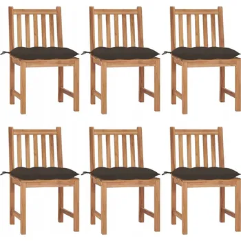 Zahradní židle s polštáři 6 ks masivní dřevo