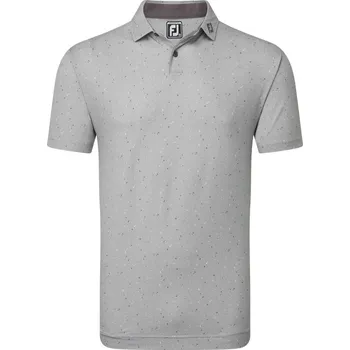 Pánské tričko FootJoy Tweed Texture Pique pánské polo, grey cliff pánské, M