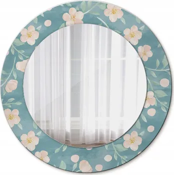 Zrcadlo Zrcadlo závěsné se skleněným rámem, květinový vzor, 50