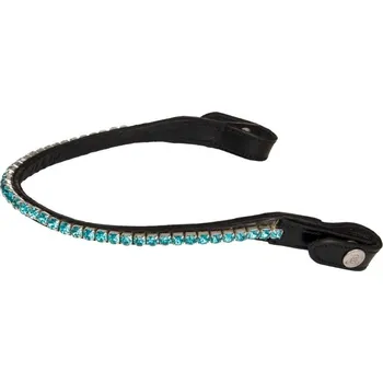 Čelenka ACAVALLO Round Crystals černá - aquamarine COB