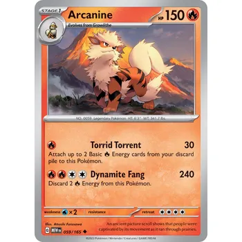 Sběratelská karetní hra Arcanine MEW 059/165 - reverse holo